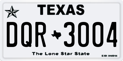 TX license plate DQR3004