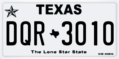 TX license plate DQR3010