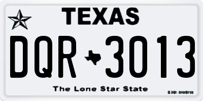 TX license plate DQR3013