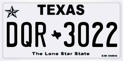 TX license plate DQR3022