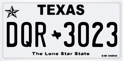 TX license plate DQR3023