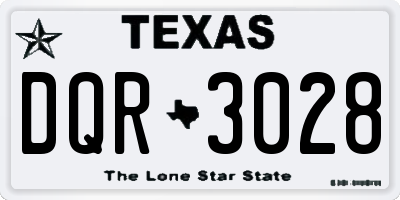 TX license plate DQR3028