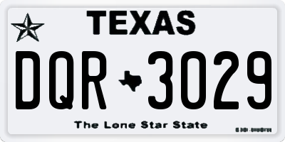 TX license plate DQR3029