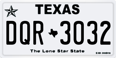 TX license plate DQR3032