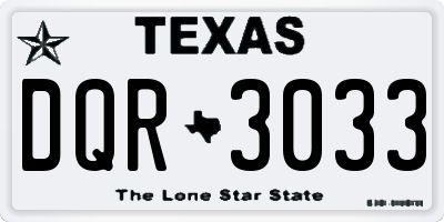 TX license plate DQR3033