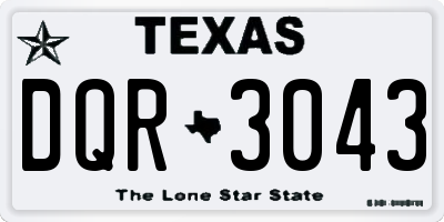 TX license plate DQR3043