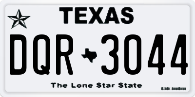 TX license plate DQR3044