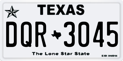 TX license plate DQR3045