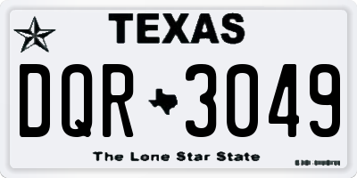 TX license plate DQR3049