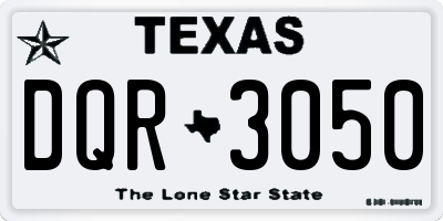 TX license plate DQR3050