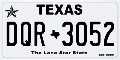 TX license plate DQR3052