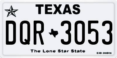 TX license plate DQR3053