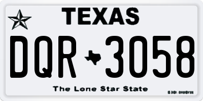 TX license plate DQR3058
