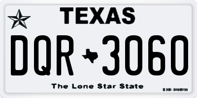TX license plate DQR3060