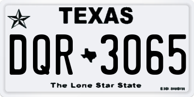 TX license plate DQR3065