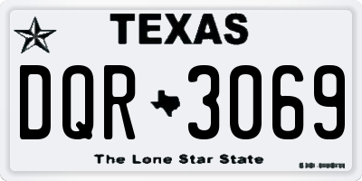 TX license plate DQR3069