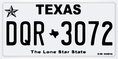 TX license plate DQR3072