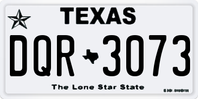 TX license plate DQR3073