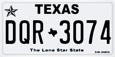 TX license plate DQR3074