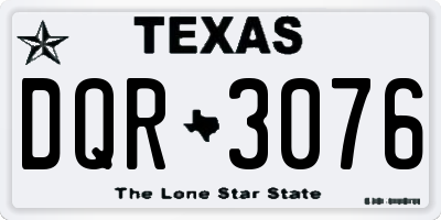 TX license plate DQR3076