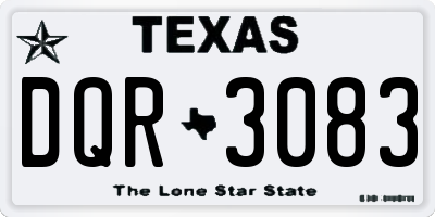 TX license plate DQR3083