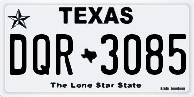 TX license plate DQR3085