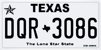 TX license plate DQR3086