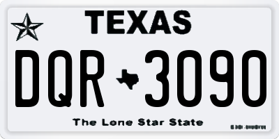 TX license plate DQR3090