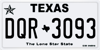 TX license plate DQR3093