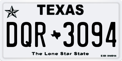 TX license plate DQR3094