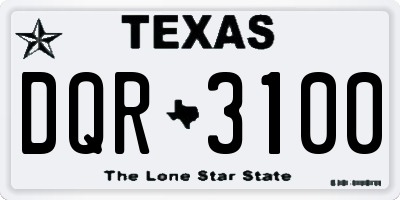 TX license plate DQR3100