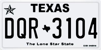 TX license plate DQR3104