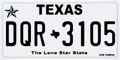 TX license plate DQR3105