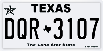 TX license plate DQR3107