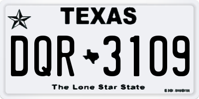 TX license plate DQR3109
