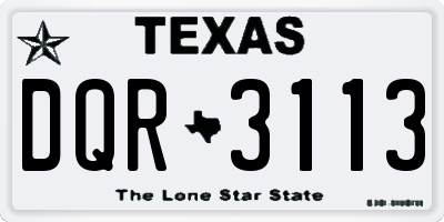 TX license plate DQR3113