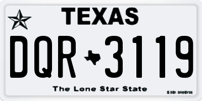 TX license plate DQR3119