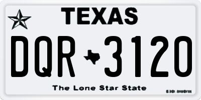 TX license plate DQR3120