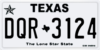 TX license plate DQR3124