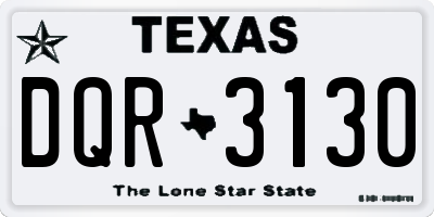 TX license plate DQR3130