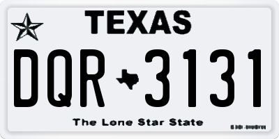 TX license plate DQR3131