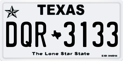 TX license plate DQR3133
