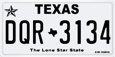 TX license plate DQR3134