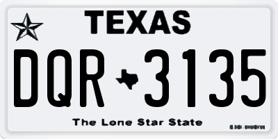 TX license plate DQR3135