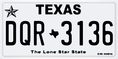TX license plate DQR3136