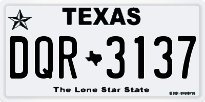 TX license plate DQR3137
