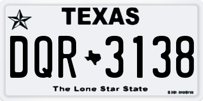 TX license plate DQR3138
