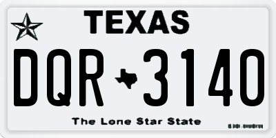 TX license plate DQR3140