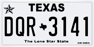 TX license plate DQR3141