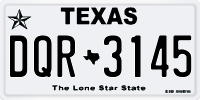 TX license plate DQR3145